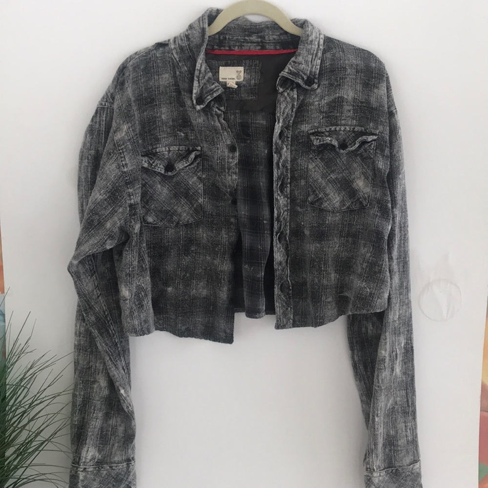 URBAN RENEWAL grey crop flannel
